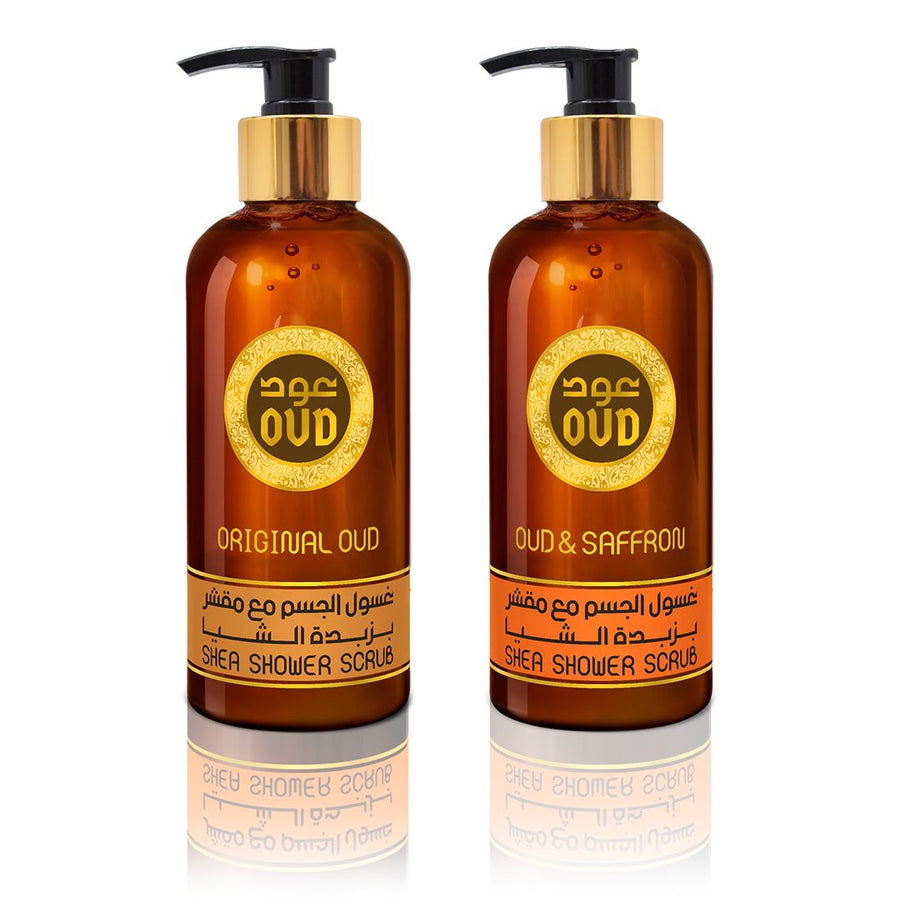 Premium Oud Shea Shower Scrub 2-Pack Collection 300ml by Oudlux